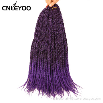 Purple 3D Cubic Twist Crochet Hair 18 Inch 4S Pre-twisted Crochet Braiding Hair Extension For Women
